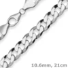 10,6mm Armband Panzerkette Silberarmband Armschmuck aus 925 Silber 21cm