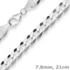7,8mm Armband Panzerkette Silberarmband Armschmuck aus 925 Silber 21cm
