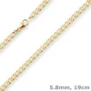 5,8mm Armband Panzerkette weit Goldarmband Armschmuck aus 585 Gold Gelbgold 19cm