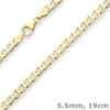 5,5mm Armband Panzerkette weit Goldarmband Armschmuck aus 585 Gold Gelbgold 19cm