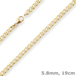 5,8mm Armband Panzerkette weit Goldarmband Armschmuck aus 333 Gold Gelbgold 19cm