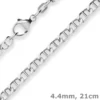 4,4mm Armband Panzerstegkette Silberarmband Armschmuck aus 925 Silber 21cm