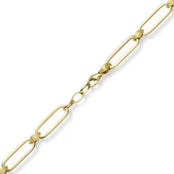9,5mm Armband Paper-Clip Armkette aus 585 Gold Gelbgold teilmattiert 21cm