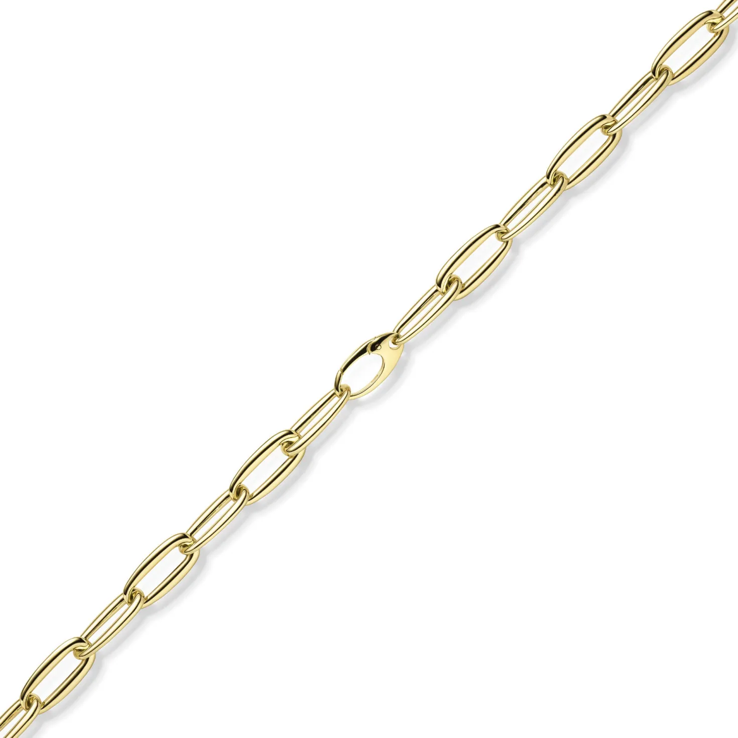 11mm Armband Paper-Clip Phantasie-Armkette aus 585 Gold Gelbgold glänzend 19cm