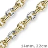 14mm Armband Phantasiearmband Armkette Armschmuck aus 585 Gold gelb/weiß 22cm