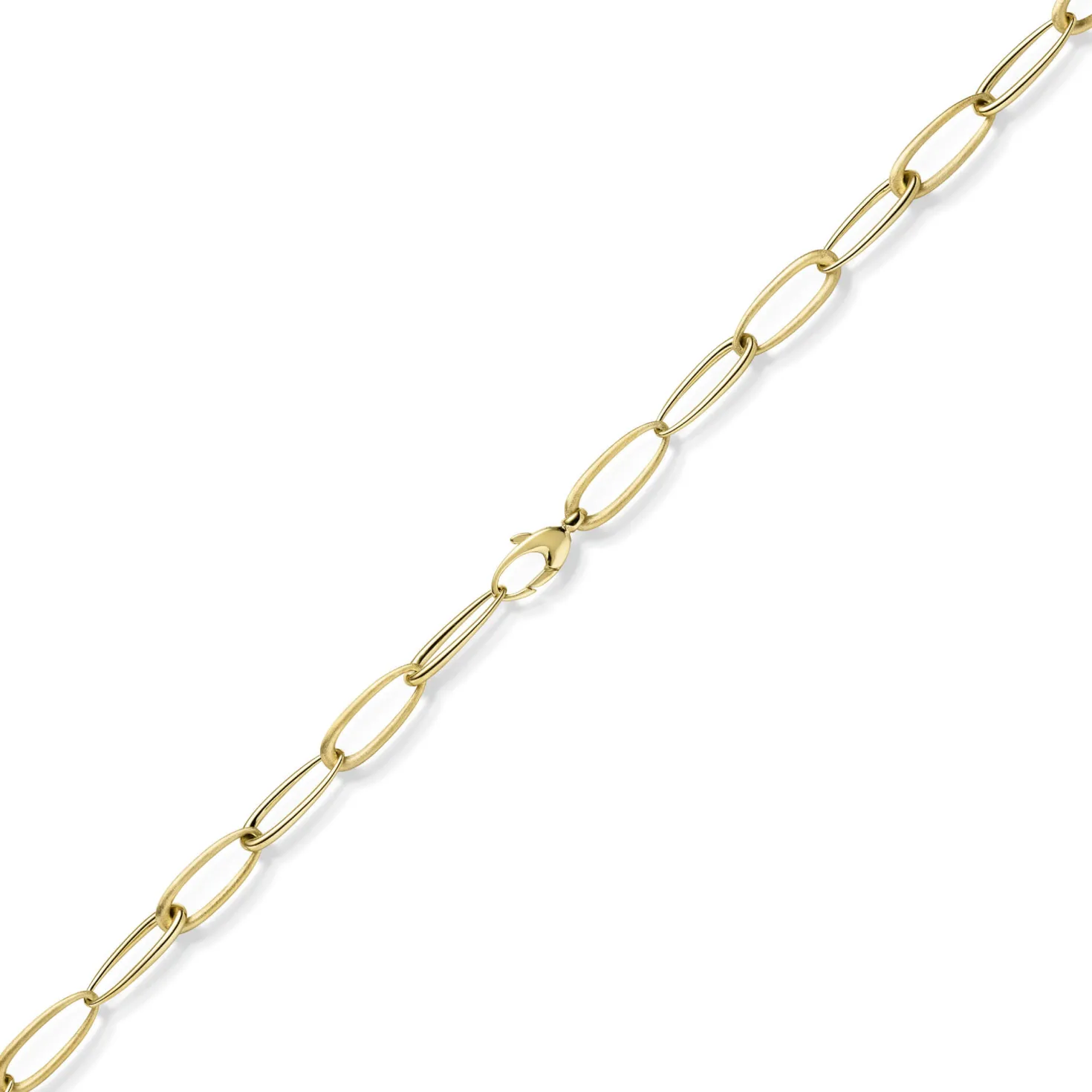 10mm Armband Phantasie-Armkette Armschmuck 585 Gold Gelbgold matt/glänzned 19cm