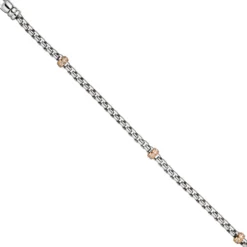 3,5mm Armband Rundvenezianer 39 Diamanten 0.2Ct W/SI 585 Weißgold Rotgold 19cm