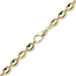 13mm Armband Schiffsankerkette Bohnenkette aus 585 Gold Gelbgold 22cm Herren