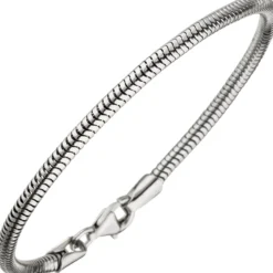 2,9mm Armband Schlangenkette aus 925 Silber rhodiniert Armschmuck, 19cm