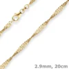 2,9mm Armband Singapurkette Goldarmband Armschmuck aus 585 Gold Gelbgold 20cm