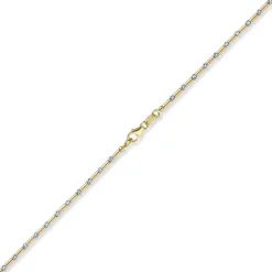 1,9mm Armband Stäbchen-Kugel diamantiert aus 585 Gold gelb/weiß bicolor 18cm