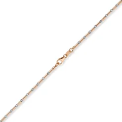 1,9mm Armband Stäbchen-Kugel diamantiert aus 585 Gold weiß/rot bicolor 19cm