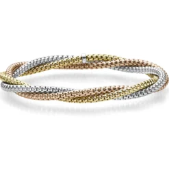 6mm Armband Venezianer dreireihig elastisch 585 Gold Gelbgold Weißgold Rotgold