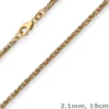2,1mm Armband Zopfkette Goldarmband Armschmuck aus 333 Gold gelb/weiß 19cm