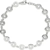 7,5mm Armkette Armband aus runden Gliedern mit Ornament Muster, 925 Silber, 19cm