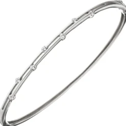 3,5mm Armreif Armband Armschmuck aus 925 Silber mit 7 Zirkonia schmal dünn