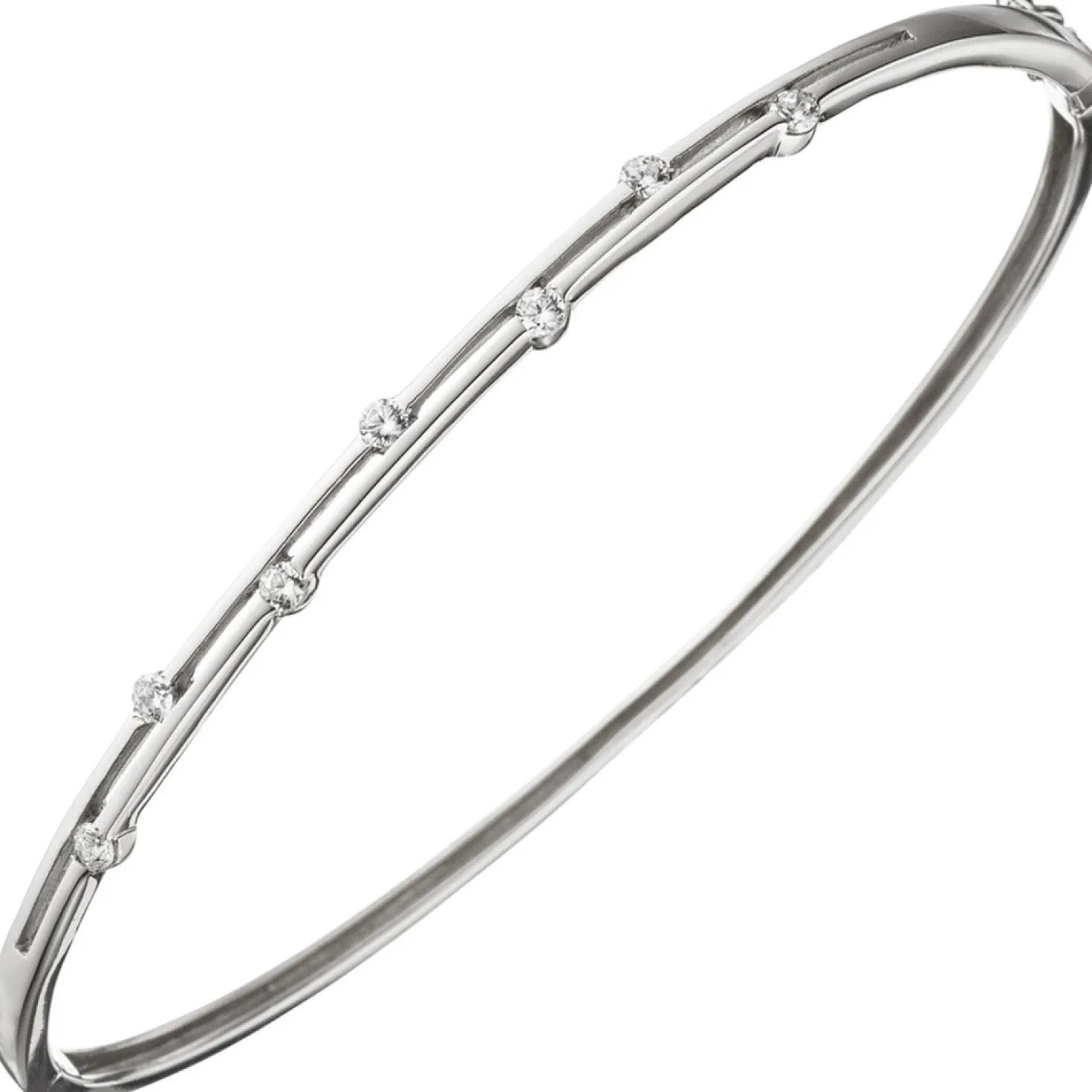 3,5mm Armreif Armband Armschmuck aus 925 Silber mit 7 Zirkonia schmal dünn