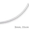 3mm Armreif Omega-Armband Armschmuck flach 750 Gold Weißgold Armkette 21cm