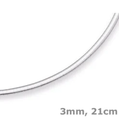 3mm Armreif Omega-Armband Armschmuck flach 750 Gold Weißgold Armkette 21cm
