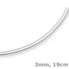 3mm Armreif Omega-Armband Armschmuck flach 750 Gold Weißgold Armkette 19cm