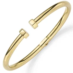4mm Armspange offener Armreif aus 750 Gold Gelbgold 59x47mm glänzend aufklappbar