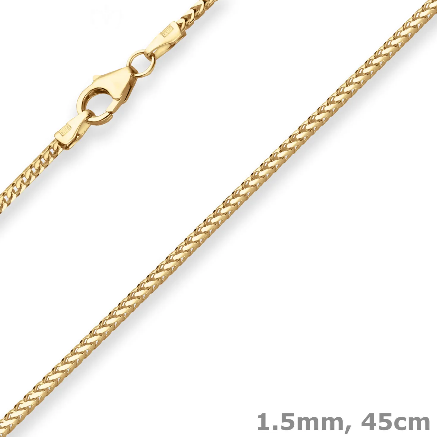 1,5mm Bingokette Collier Halskette aus 585 Gold Gelbgold 45cm