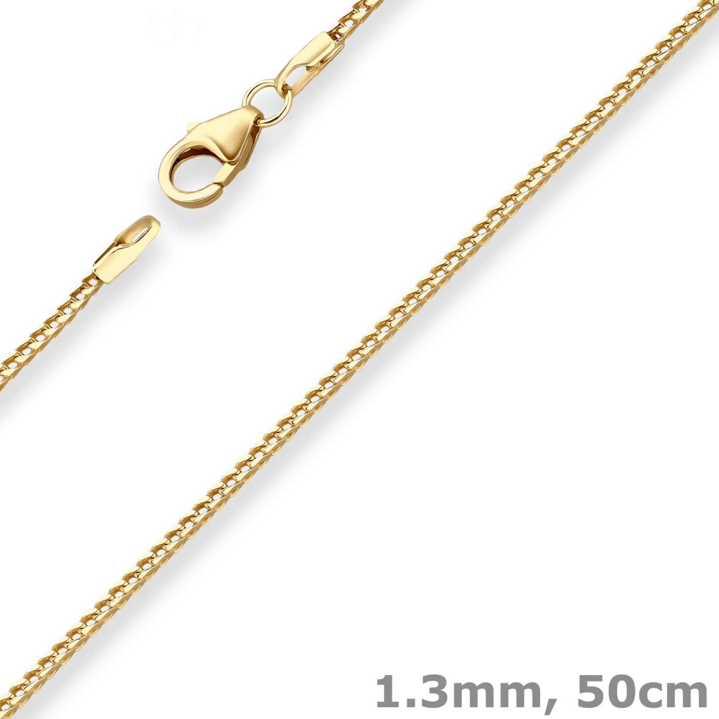 1,3mm Bingokette Goldkette Collier Halskette aus 585 Gold Gelbgold 50cm
