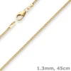 1,3mm Bingokette Goldkette Collier Halskette aus 585 Gold Gelbgold 45cm