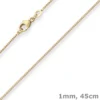 1mm Bingokette Goldkette Collier Halskette aus 333 Gold Gelbgold 45cm