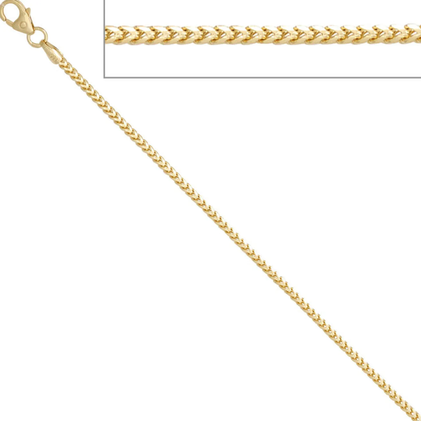 1,5mm Bingokette Kette Collier, 585 Gold Gelbgold, Goldkette, 42 cm