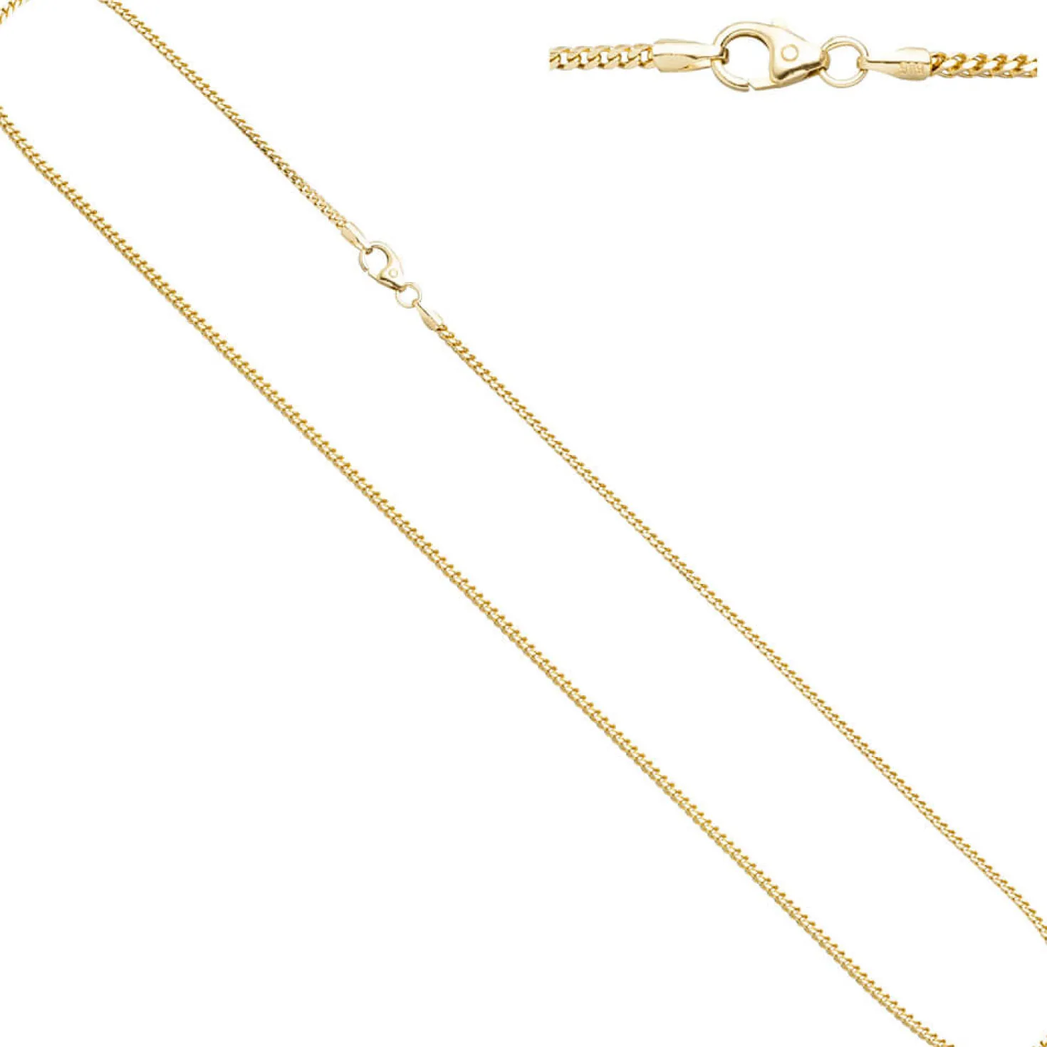 1,5mm Bingokette Kette Collier, 585 Gold Gelbgold, Goldkette, 45 cm