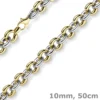 10mm breite Phantasiekette Halskette Collier aus 585 Gold gelb/weiß 50cm