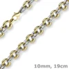 10mm breites Armband Phantasiekette Armschmuck aus 585 Gold gelb/weiß 19cm
