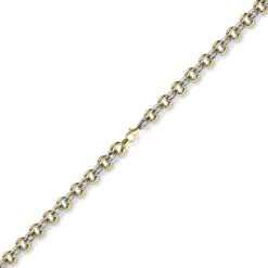 10mm breites Armband Phantasiekette Armschmuck aus 585 Gold gelb/weiß 21cm