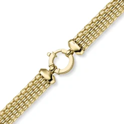 10mm breites Phantasie Armband Armkette aus 585 Gold Gelbgold 19cm