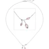 1,1mm Collier Ankerkette, Anhänger Zweig mit rosa Zirkonia, 925 Silber, 42-45cm
