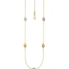 0,8mm Collier Ankerkette Blautopas Amethysten Citrinen 585 Gold Gelbgold 42-45cm