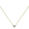 1mm Collier Ankerkette mit Anhänger Herz mit weißen Zirkonia, 375 Gold Gelbgold
