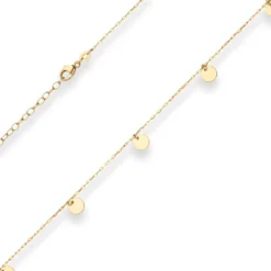 1,5mm Collier Ankerkette mit Gravurplatten rund flach 585 Gold Gelbgold 38-43cm
