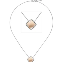 1,3mm Collier Ankerkette, Quadrat mit Zirkonia, 375 Gold Weißgold Rotgold, 45cm