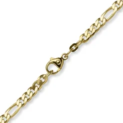 5,5mm Collier diamantierte Figarokette aus 585 Gold Gelbgold Halsschmuck, 50cm