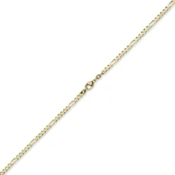 3,5mm Collier diamantierte Figaro-Kette aus 585 Gold Gelbgold Halsschmuck, 55cm