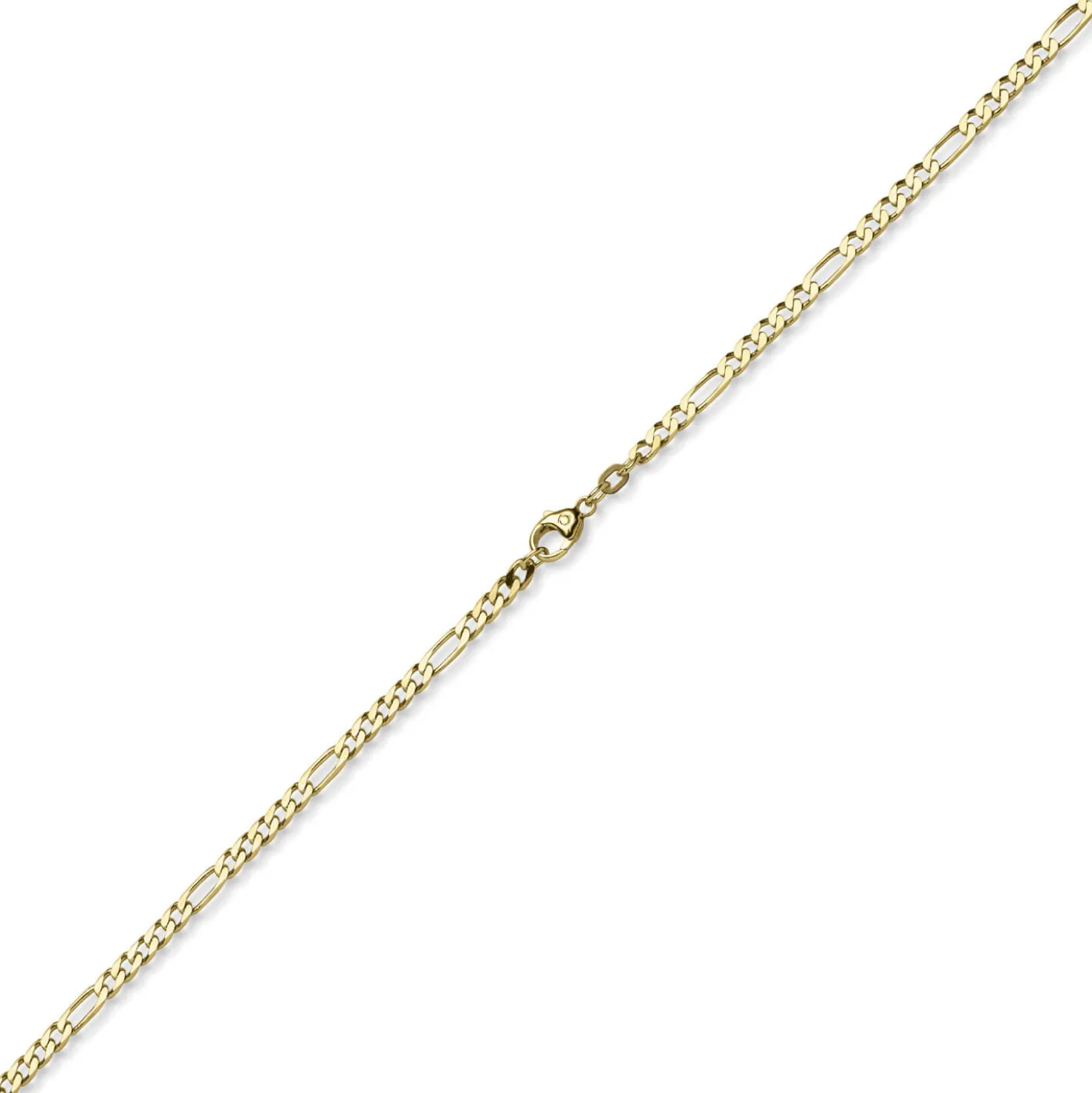 3,5mm Collier diamantierte Figaro-Kette aus 585 Gold Gelbgold Halsschmuck, 55cm