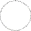 6,2mm Collier Halskette aus 925 Silber mattiert & gehämmert 45cm Halsschmuck