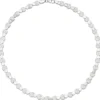 7,6mm Collier Halskette aus 925 Silber mattiert & gehämmert 45cm Halsschmuck