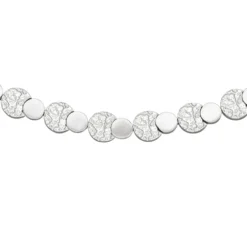 7,6mm Collier Halskette aus 925 Silber mattiert & gehämmert 45cm Halsschmuck