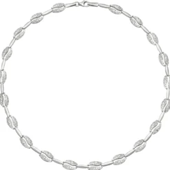8,2mm Collier Halskette aus 925 Silber mattiert & gehämmert 45cm Halsschmuck
