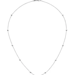 1,1mm Collier Halskette Halsschmuck mit Herzchen aus 585 Gold Weißgold, 45cm