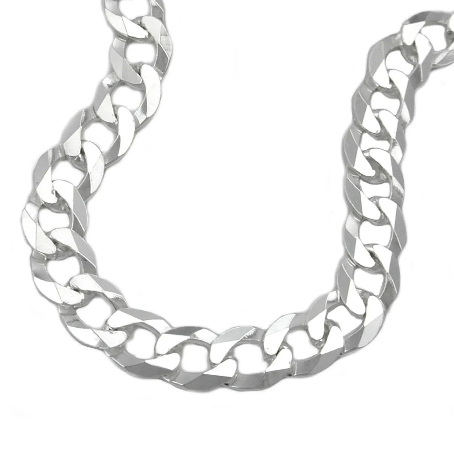6,8mm Collier Halskette Panzerkette, flach, 925 Silber, Unisex, 50cm