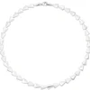 7,9mm Collier Halskette 925 Silber teilmatt mit 120 Zirkonia 45cm Halsschmuck